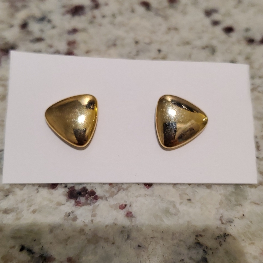 Gold Triangle Pierced Earings